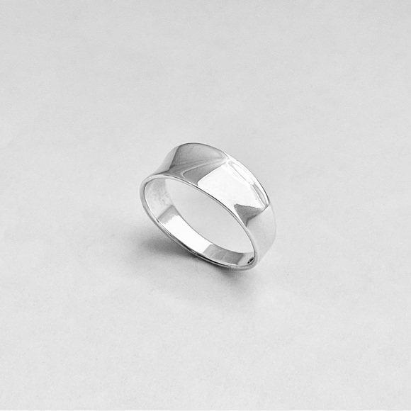 Sterling Silver Unisex Thin Concave Ring, Wedding Bands, Silver Rings, Band - Picture 5 of 12